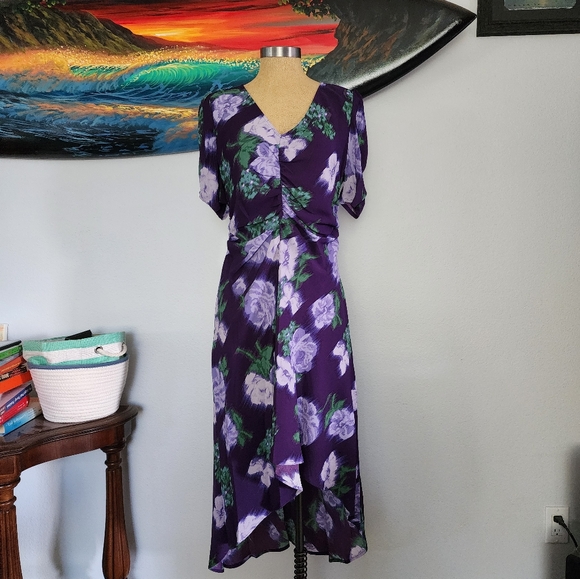 NWT FLORAL PURPLE DRESS - Picture 2 of 16